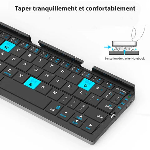 Clavier sans fil pliable pour téléphone