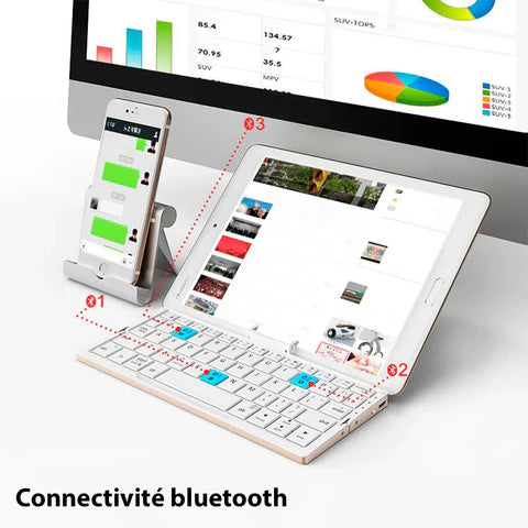 Clavier sans fil pliable pour téléphone